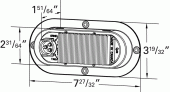 Grote product drawing - supernova oval led stop tail turn light with theft resistant flange Miniaturbild