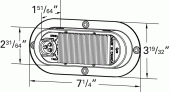 Grote product drawing - oval led stop tail turn light with stainless steel theft resistant flange vignette