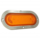 oval led stop tail turn light with stainless steel theft resistant flange thumbnail