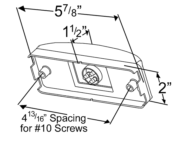 Grote product drawing - LED High Mount Stop Turn Marker Light