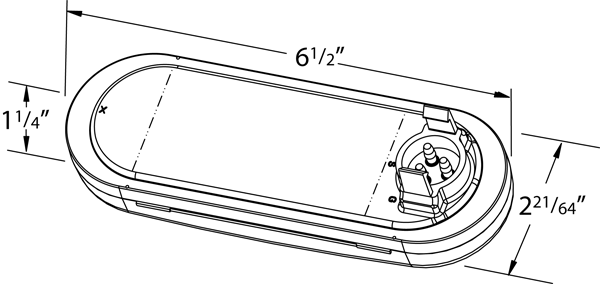 Grote product drawing - 9-Diode Oval LED Stop Tail Turn Light