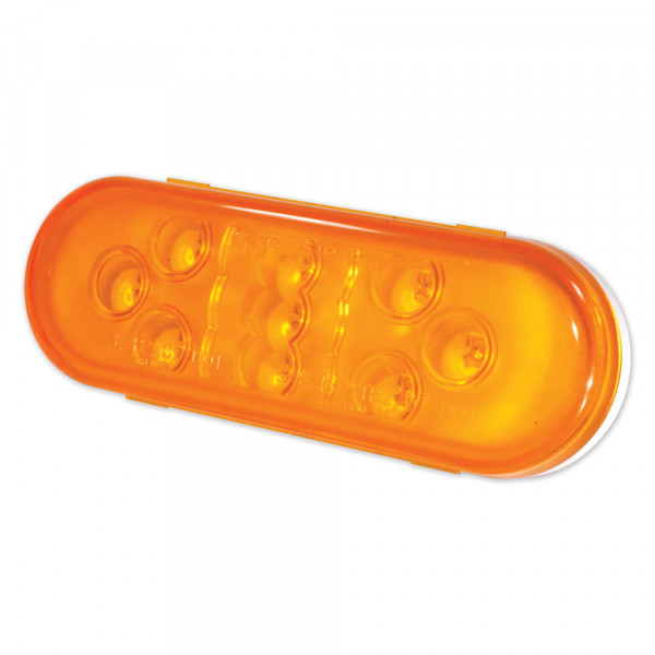Amber 9-Diode Oval LED Stop Tail Turn Light with Hard Shell Connecter