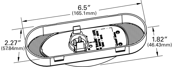 Grote product drawing - 54183 - SuperNova® Oval LED Side Turn Marker Light