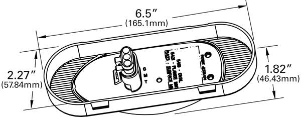 Grote product drawing - SuperNova Oval LED Side Turn Marker Light