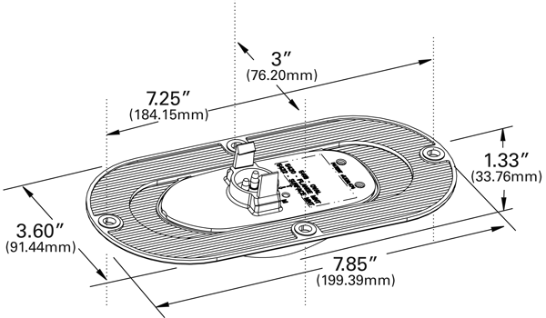 Grote product drawing - SuperNova® Oval LED Side Turn Marker Light