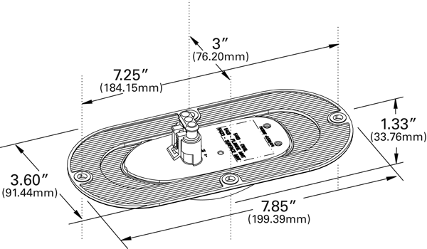 Grote product drawing - SuperNova® Oval LED Side Turn Marker Light