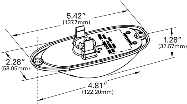 Grote product drawing - SuperNova® Oval LED Side Turn Marker Light