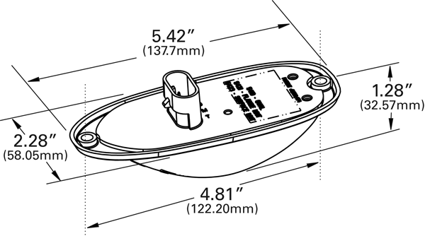 Grote product drawing - SuperNova® Oval LED Side Turn Marker Light