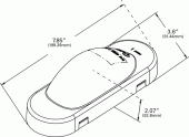 Grote product drawing - Oval LED Side Turn Marker Light with Theft-Resistant Flange thumbnail