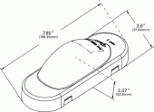 Grote product drawing - Oval LED Side Turn Marker Light with Theft-Resistant Flange Miniaturbild