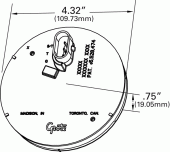 Grote product drawing - SuperNova® 4" Full-Pattern LED Stop/Tail/Turn Light, Grommet Mount thumbnail