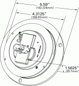 Grote product drawing -  LED Stop Tail Turn Light With Integrated Flange vignette