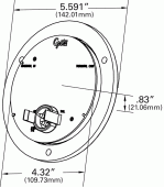 Grote product drawing - 4" LED Stop Tail Turn Light with Integrated Flange thumbnail