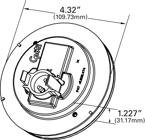 drawing of LED 2-Pin Turn Light With Grommet Mount.