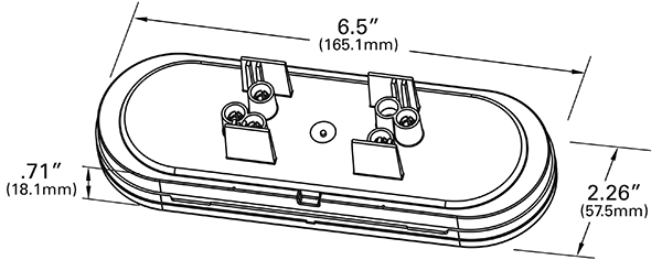 six inch oval led stop tail turn with back up light drawing