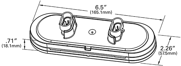 Grote product drawing - six inch oval stop tail turn with back up light