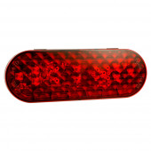 6" Oval Red LED Stop/Tail/Turn/Light With Male Pin Termination. vignette