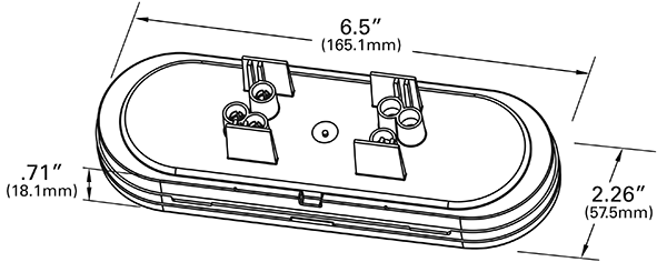 Grote product drawing - 6" Oval Stop Tail Turn Light with Female Pin Termination