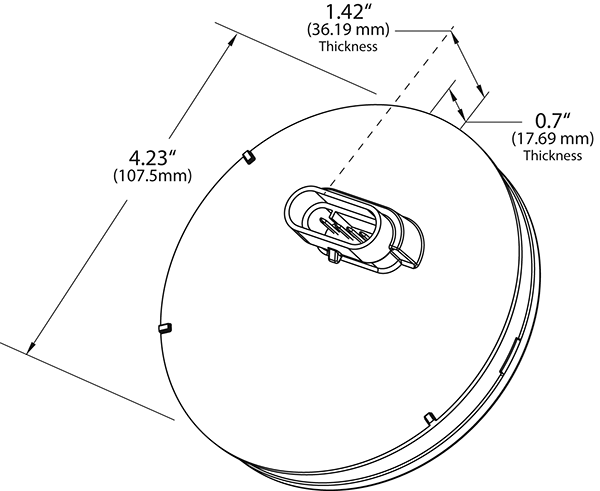 Grote product drawing -Round LED Stop Tail Turn Light