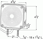 Grote product drawing - two stud chrome light  thumbnail