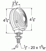 Grote product drawing - 4" Zinc Die-Cast Double-Face Single Contact Light thumbnail