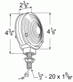 Grote product drawing - 4" Zinc Die-Cast Double-Face Single Contact Light Miniaturbild