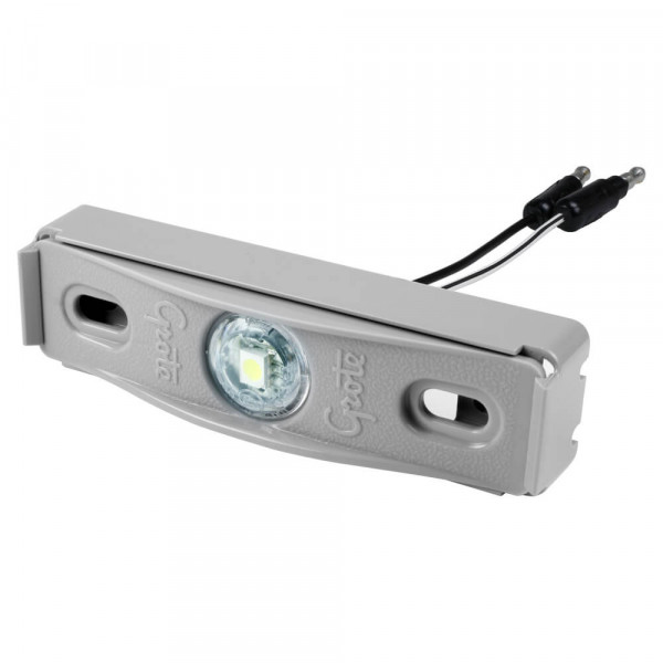 Clear LED License Light With Gray Adapter Bracket.
