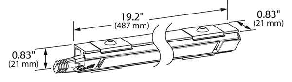 drawing of LED Light Strip in Mounting Extrusion