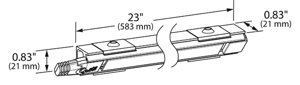 drawing of LED Light Strip in Mounting Extrusion
