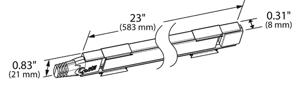 drawing of LED Light Strip in Mounting Extrusion