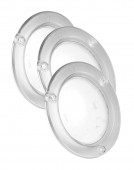 led whitelight 4" dome light bulk pack male pin 12v clear integrated flange