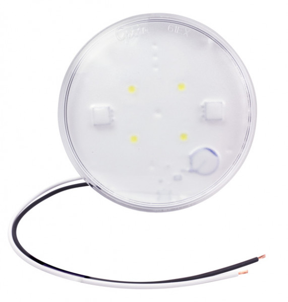 led whitelight 4" dome light grommet mount hardwire 12v clear