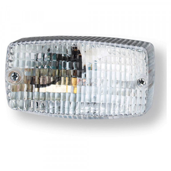 rectangular surface mount dual system backup light clear