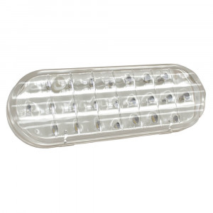 luz led de reversa con sistema doble y aro protector horizontal macho supernova ovalada transparente