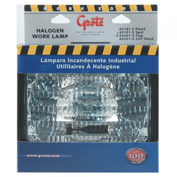 632015 Large Rectangular Halogen Work Lights, Trapezoid