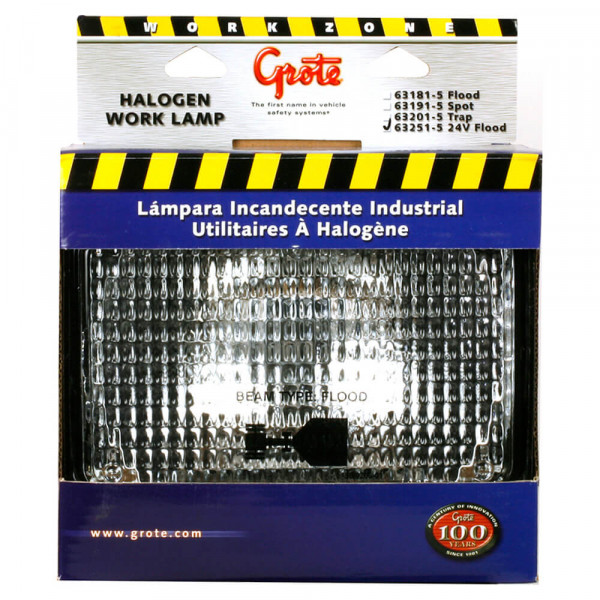 24 Volt Retail Large Flood Rectangular Halogen Work Light