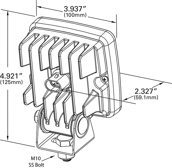 63U01 Cube LED Work Light Drawing