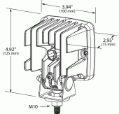 Grote product drawing - Close range LED work lamp vignette