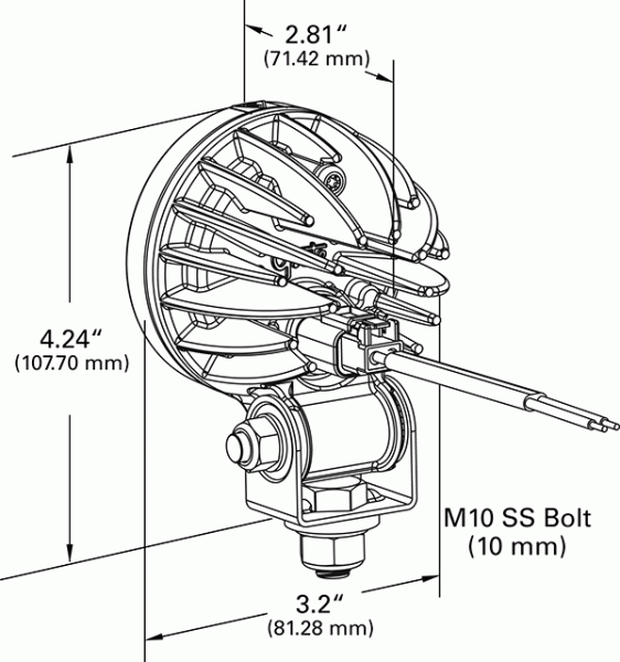 Grote product drawing - T26 LED Work Light