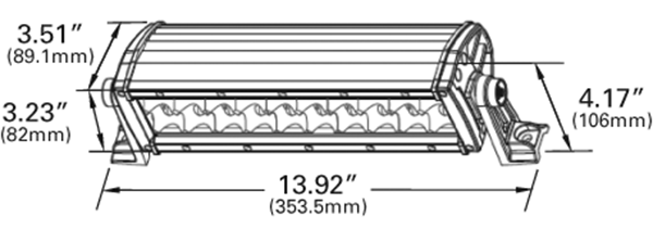 Grote product drawing - 10" Off Road LED Light Bar