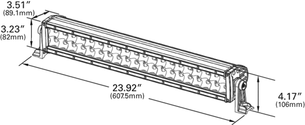 Grote product drawing - 20" LED Off Road Light Bar
