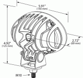 Grote product drawing - Oval LED Work Light vignette