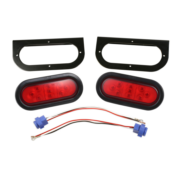 thumbnail image 2 of 6-Pack 6 Inch LED Submersible Trailer Lights – Amber/Red/White, Oval Stop/Turn/Tail, 10 LEDs Each 2 of 5