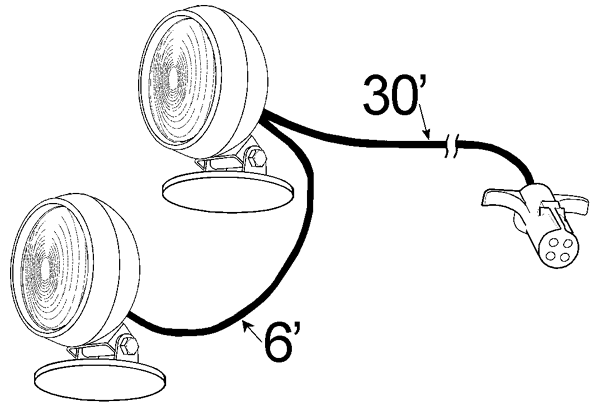 Grote product drawing - heavy duty magnetic towing kit