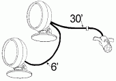 Grote product drawing - Heavy Duty LED Magnetic towing lights kit vignette