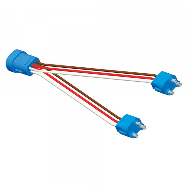 Anschlussdraht mit 9"-Y-Adapter für Doppelleuchte, Adapter, Buchsenstift, Gerade