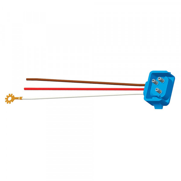 66843 - Stop Tail Turn Three-Wire 90º Plug-In Pigtails for Female Pin Lights, 18" Long, Chassis Ground, Blunt Cut Wires, Star Ring Terminal