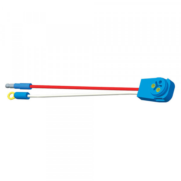Stop Tail Turn Two-Wire 90° Plug-In Pigtails for Male Pin Lights, 10" Long, Chassis Ground, Slim-Line .180 Male