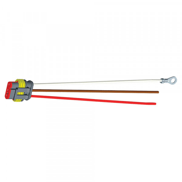 Hard-Shell Connector Pigtail, 11" Long, Chassis Ground, Blunt Cut Wires, Dual Function