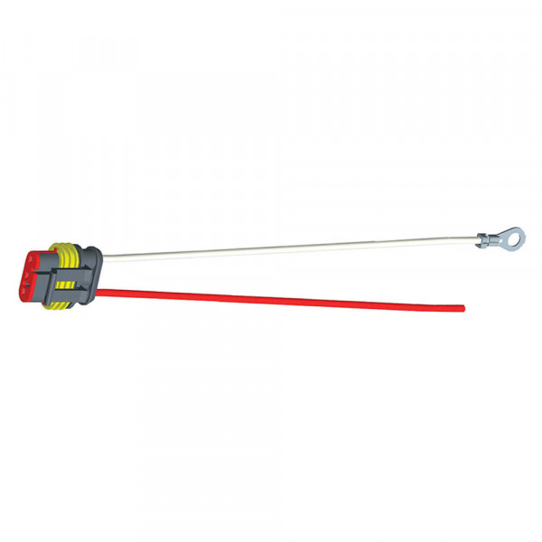 Hard-Shell Connector Pigtail, 11" Long, Chassis Ground, Blunt Cut Wire, Single Function